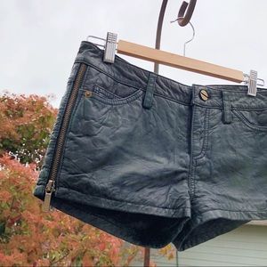 Leather Michael Kors Side Zip Up Shorts
